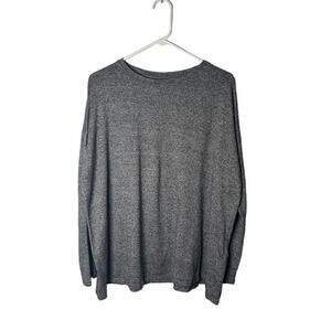 Eileen Fisher Women Small Grey Long Sleeve T-Shirt Cotton Hemp Oversized casual
